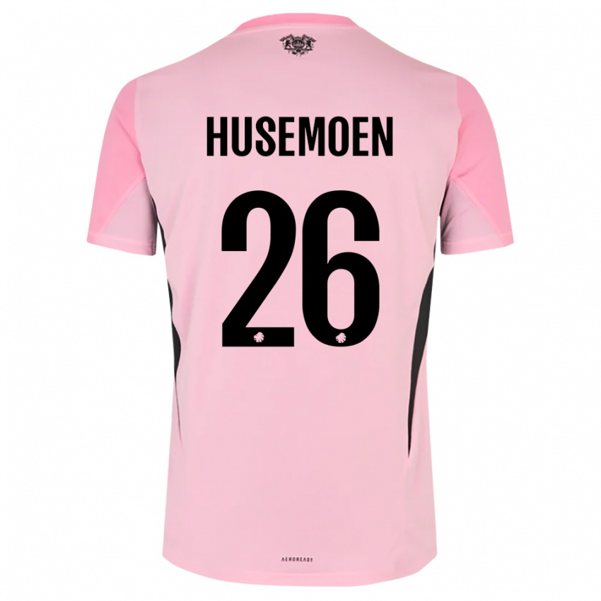 נשים Astrid Husemoen #26 שחור ורוד חולצת שוער 2025/26 חולצה קצרה