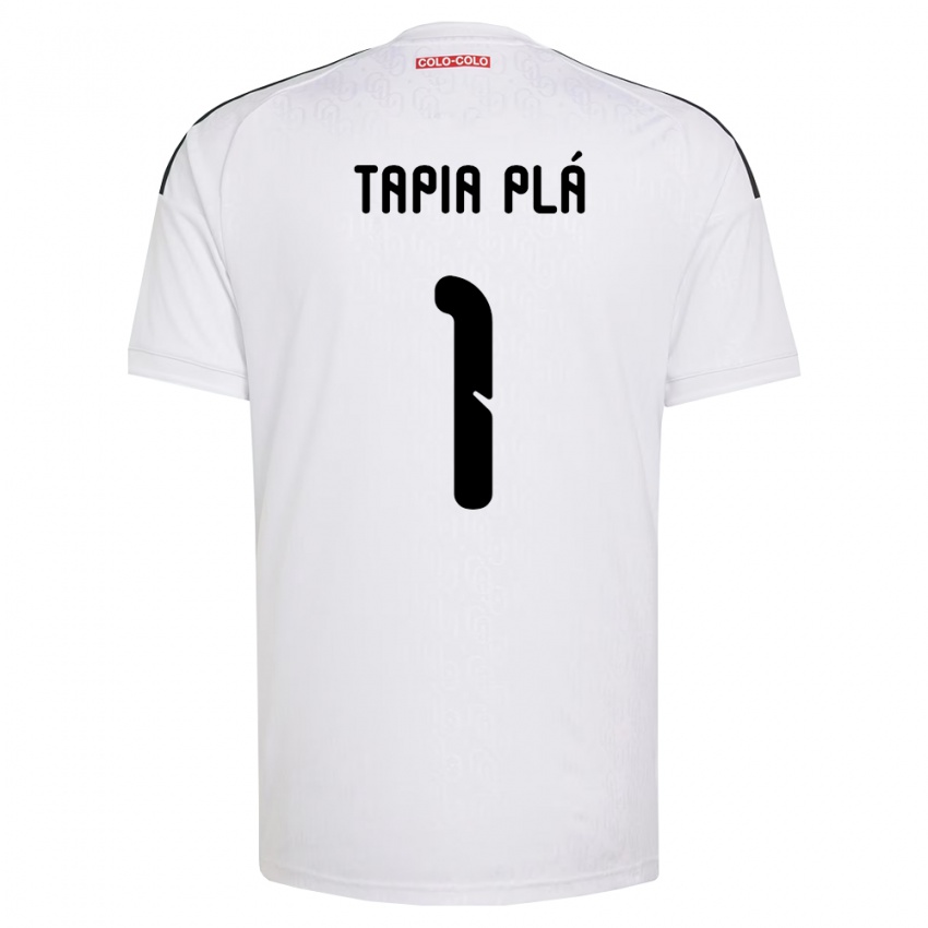 ילדים Santiago Tapia Plá #1 לבן שחור ג'רזי ביתית 2026/27 חולצה קצרה