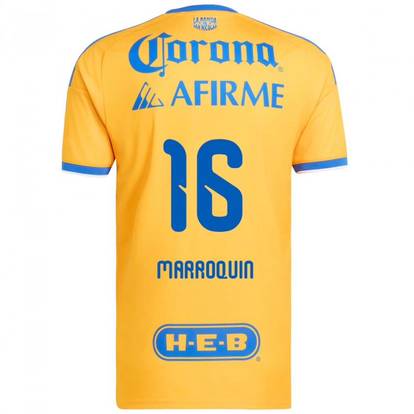 ילדים Ammanda Marroquin #16 צהוב כחול ג'רזי ביתית 2026/27 חולצה קצרה