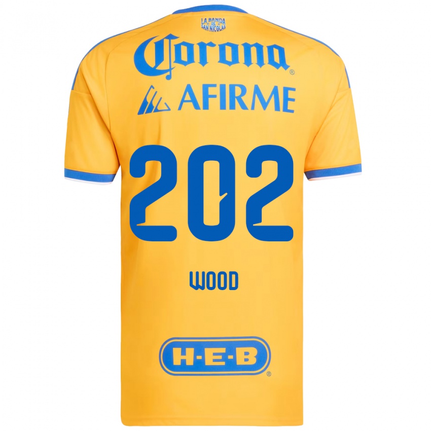 ילדים Yael Wood #202 צהוב כחול ג'רזי ביתית 2026/27 חולצה קצרה