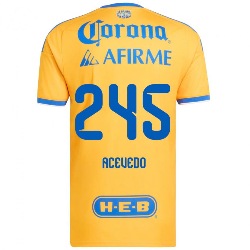 ילדים Kevin Acevedo #245 צהוב כחול ג'רזי ביתית 2026/27 חולצה קצרה