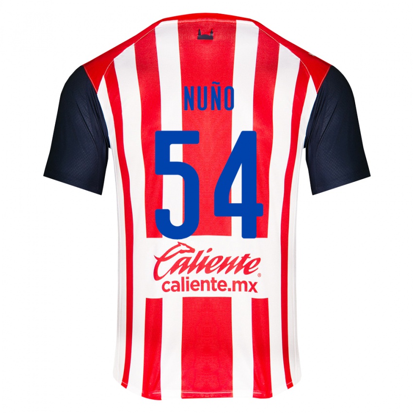 ילדים Raúl Nuño #54 אדום שחור לבן ג'רזי ביתית 2026/27 חולצה קצרה