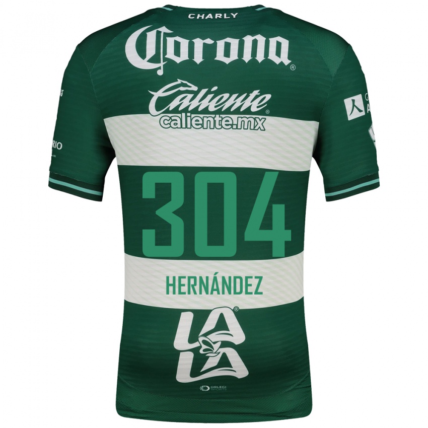 ילדים Yocsan Hernández #304 ירוק לבן ג'רזי ביתית 2026/27 חולצה קצרה