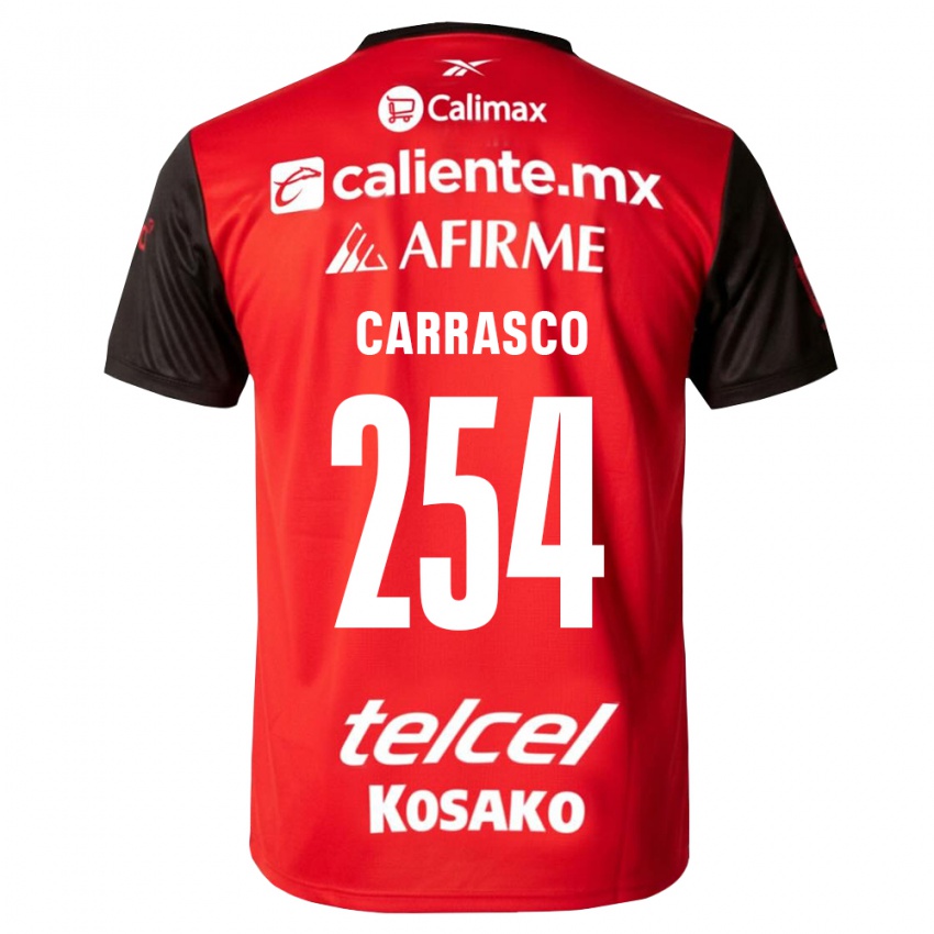 ילדים Jonathan Carrasco #254 שחור אדום ג'רזי ביתית 2026/27 חולצה קצרה