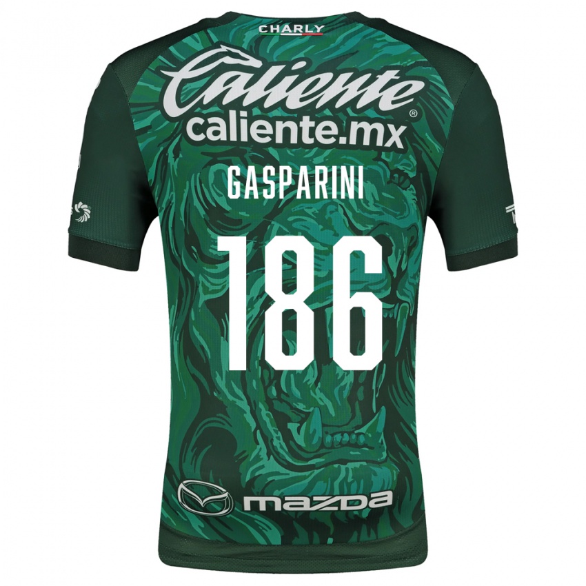 ילדים Joaquín Gasparini #186 ירוק שחור ג'רזי ביתית 2026/27 חולצה קצרה