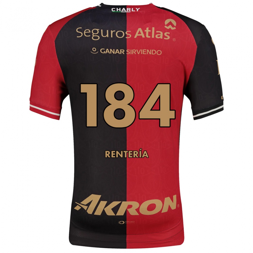 ילדים Rodrigo Rentería #184 אדום שחור חום ג'רזי ביתית 2026/27 חולצה קצרה