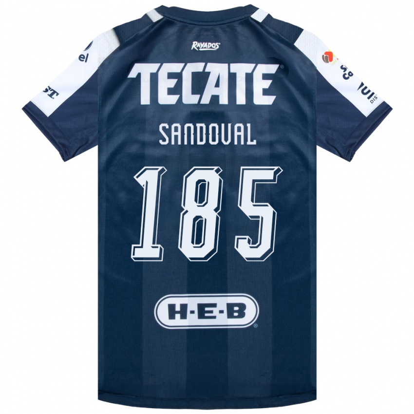 ילדים Misael Sandoval #185 כחול דיו לבן אדום ג'רזי ביתית 2026/27 חולצה קצרה
