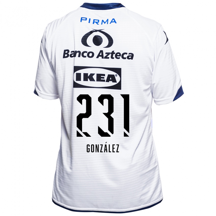 ילדים Ángel González #231 לבן שחור כחול ג'רזי ביתית 2026/27 חולצה קצרה