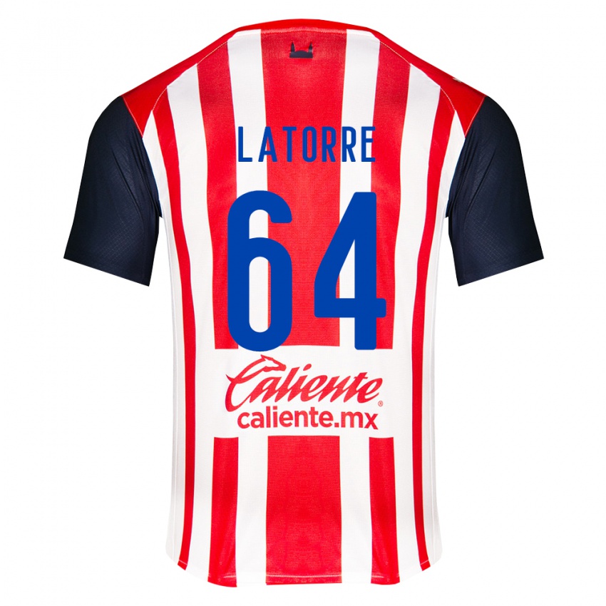 ילדים Diego Latorre #64 אדום שחור לבן ג'רזי ביתית 2026/27 חולצה קצרה