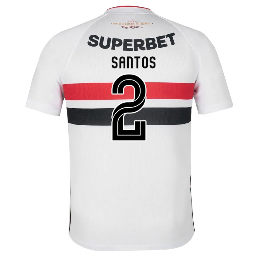 ילדים Ruann Santos #2 לבן אדום שחור ג'רזי ביתית 2026/27 חולצה קצרה