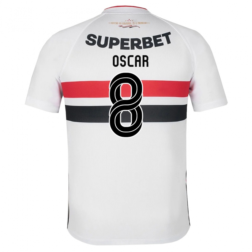 ילדים Oscar #8 לבן אדום שחור ג'רזי ביתית 2026/27 חולצה קצרה
