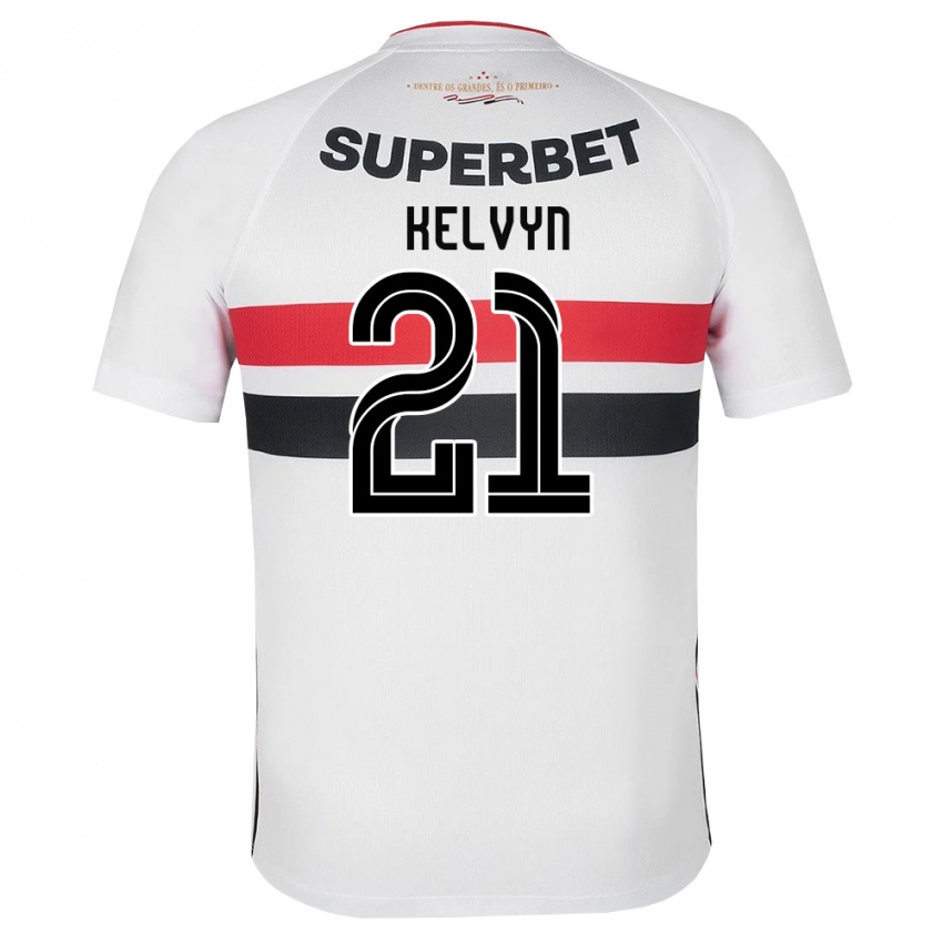 ילדים Kelvyn #21 לבן אדום שחור ג'רזי ביתית 2026/27 חולצה קצרה