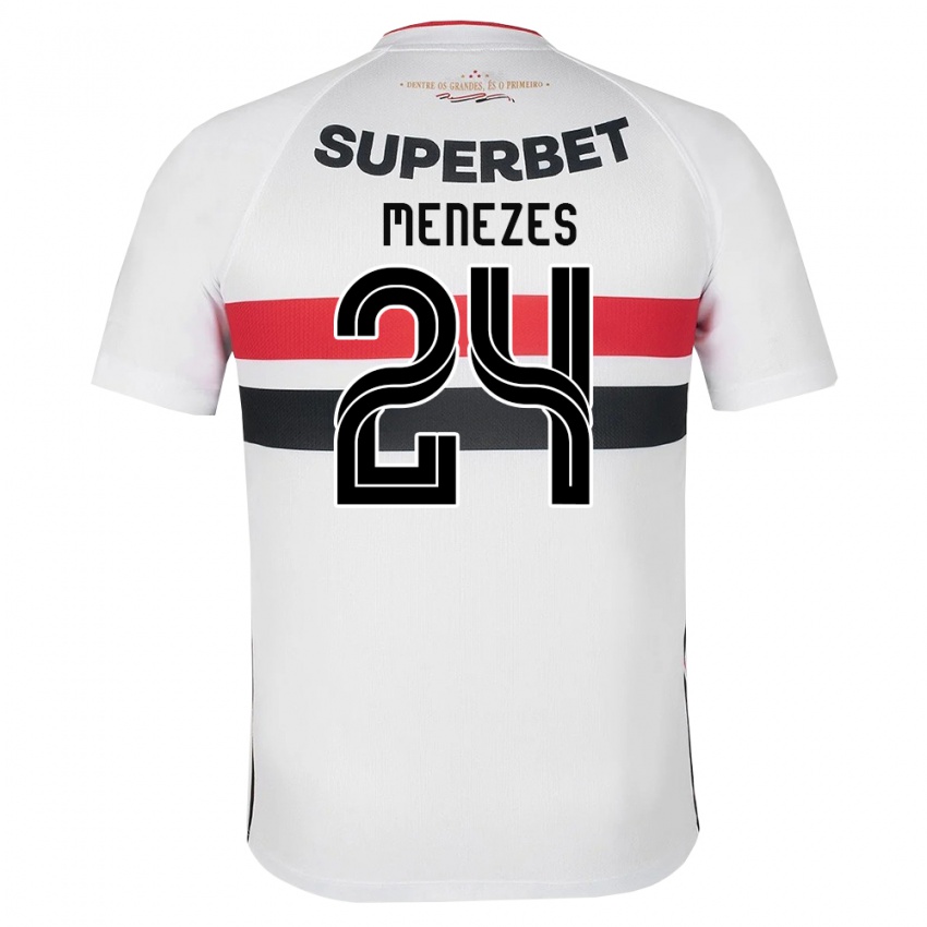ילדים Matheus Menezes #24 לבן אדום שחור ג'רזי ביתית 2026/27 חולצה קצרה