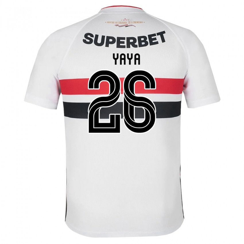 ילדים Yaya #26 לבן אדום שחור ג'רזי ביתית 2026/27 חולצה קצרה