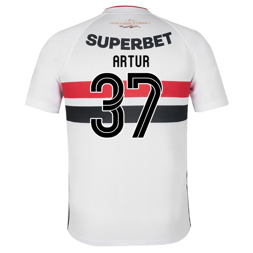 ילדים Artur #37 לבן אדום שחור ג'רזי ביתית 2026/27 חולצה קצרה