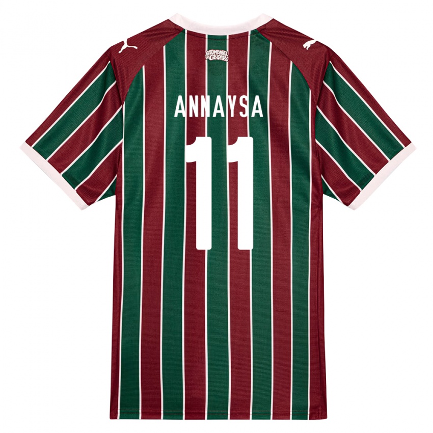 ילדים Annaysa #11 ירוק בורדו לבן ג'רזי ביתית 2026/27 חולצה קצרה