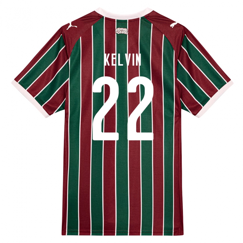 ילדים Kelvin #22 ירוק בורדו לבן ג'רזי ביתית 2026/27 חולצה קצרה