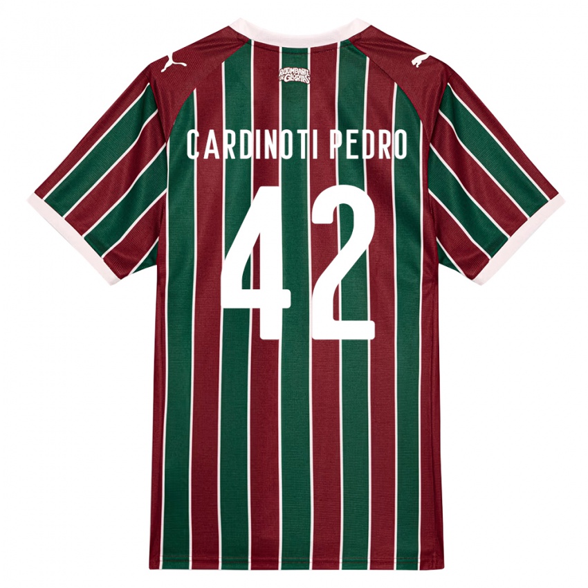 ילדים Jhonny Cardinoti Pedro #42 ירוק בורדו לבן ג'רזי ביתית 2026/27 חולצה קצרה