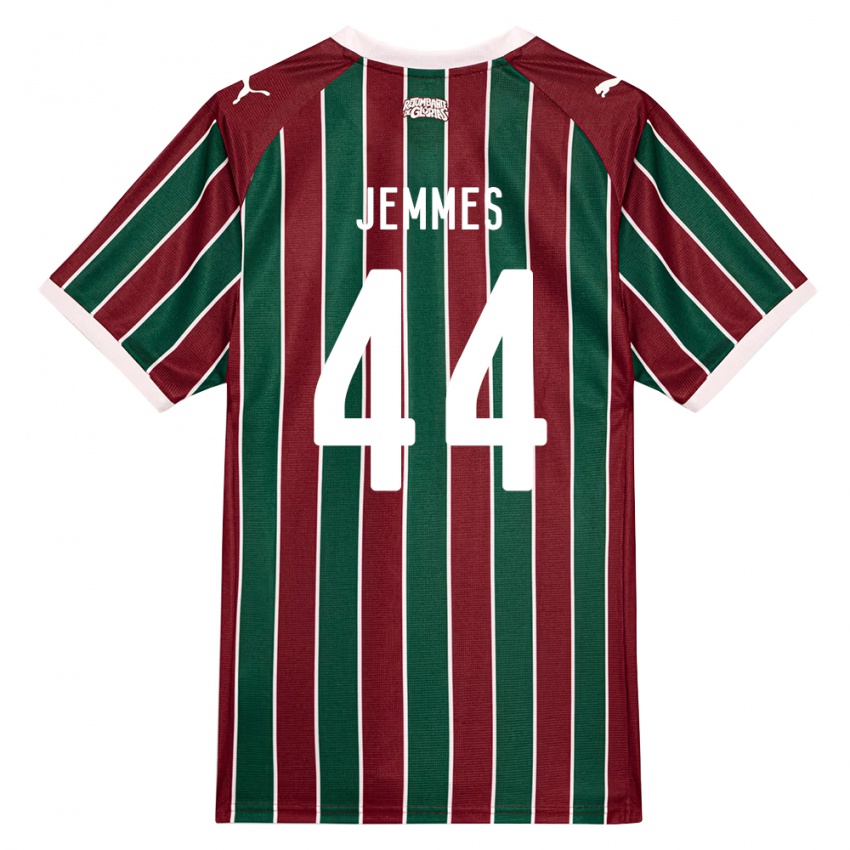 ילדים Jemmes #44 ירוק בורדו לבן ג'רזי ביתית 2026/27 חולצה קצרה