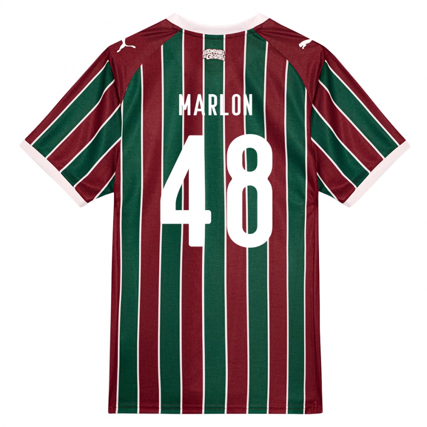 ילדים Marlon #48 ירוק בורדו לבן ג'רזי ביתית 2026/27 חולצה קצרה