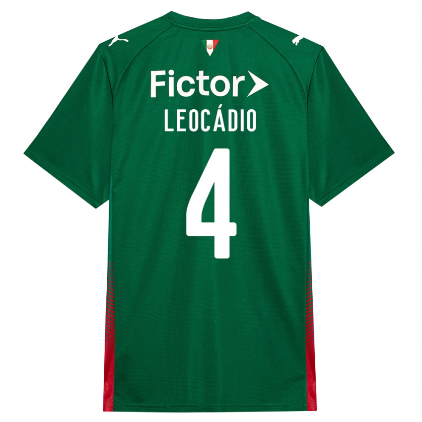 ילדים Isaac Leocádio #4 ירוק אדום לבן ג'רזי ביתית 2026/27 חולצה קצרה
