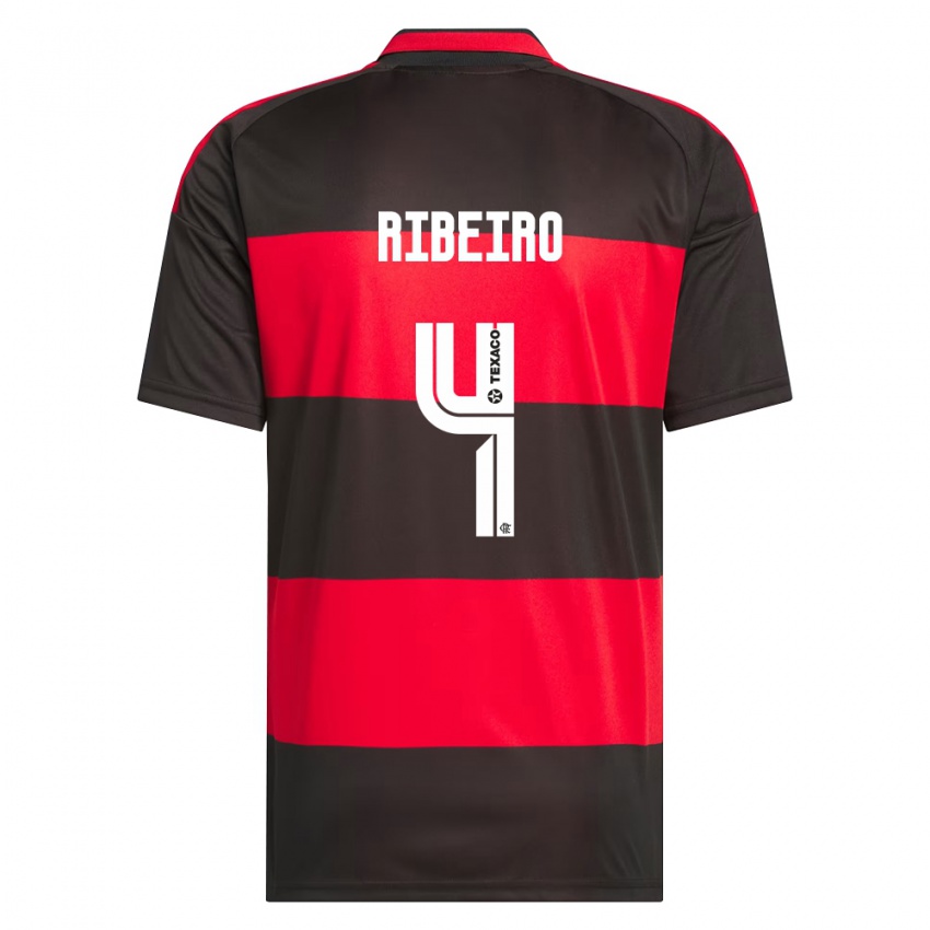 ילדים Valmir Ribeiro #4 אדום שחור לבן ג'רזי ביתית 2026/27 חולצה קצרה