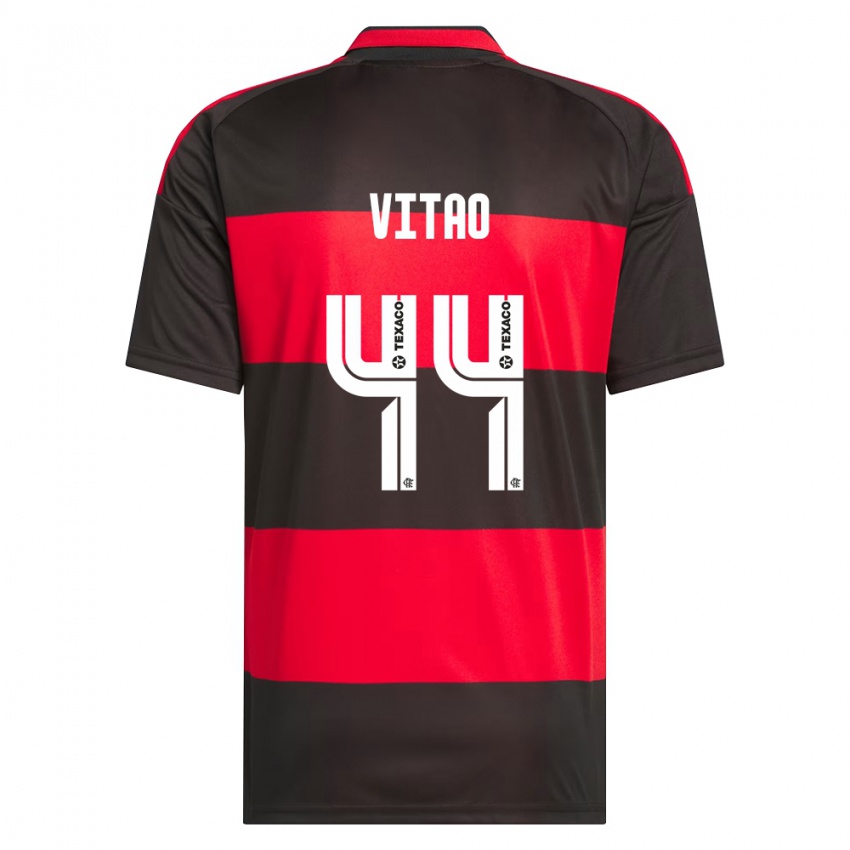 ילדים Vitão #44 אדום שחור לבן ג'רזי ביתית 2026/27 חולצה קצרה