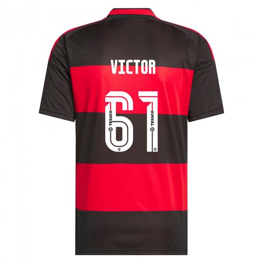 ילדים João Victor #61 אדום שחור לבן ג'רזי ביתית 2026/27 חולצה קצרה
