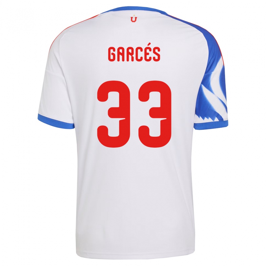 ילדים Simón Garcés #33 לבן כחול צי הרחק ג'רזי 2026/27 חולצה קצרה