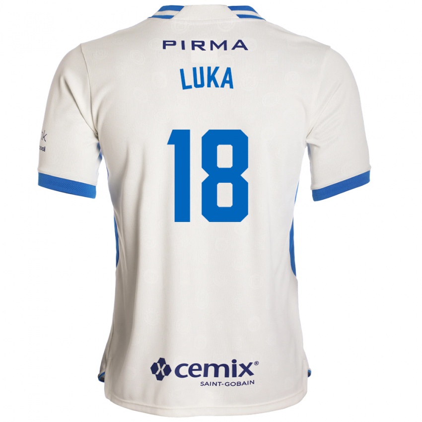 ילדים Luka Romero #18 לבן כחול אדום הרחק ג'רזי 2026/27 חולצה קצרה