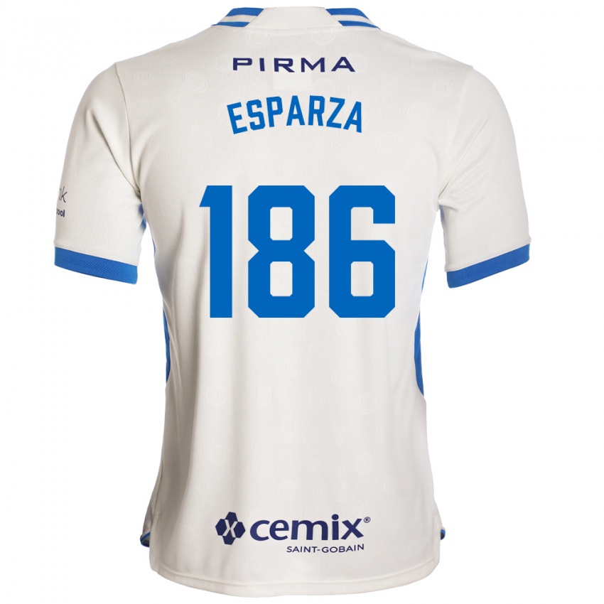ילדים Rogelio Esparza #186 לבן כחול אדום הרחק ג'רזי 2026/27 חולצה קצרה