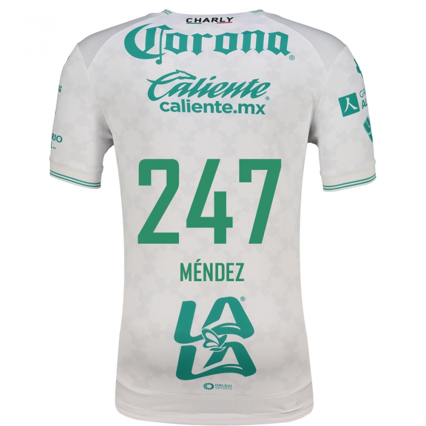ילדים Owen Méndez #247 ירוק בהיר לבן הרחק ג'רזי 2026/27 חולצה קצרה