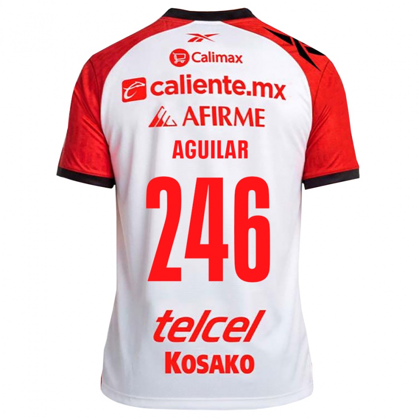 ילדים Josué Aguilar #246 לבן שחור אדום הרחק ג'רזי 2026/27 חולצה קצרה