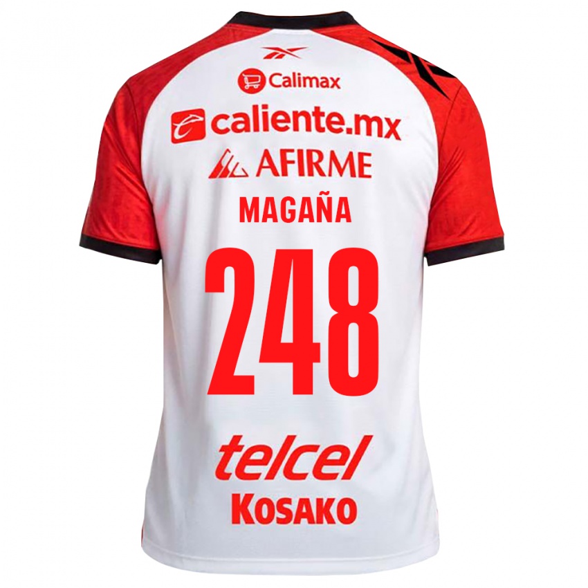 ילדים José Magaña #248 לבן שחור אדום הרחק ג'רזי 2026/27 חולצה קצרה