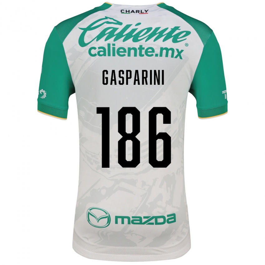 ילדים Joaquín Gasparini #186 ירוק בהיר לבן הרחק ג'רזי 2026/27 חולצה קצרה