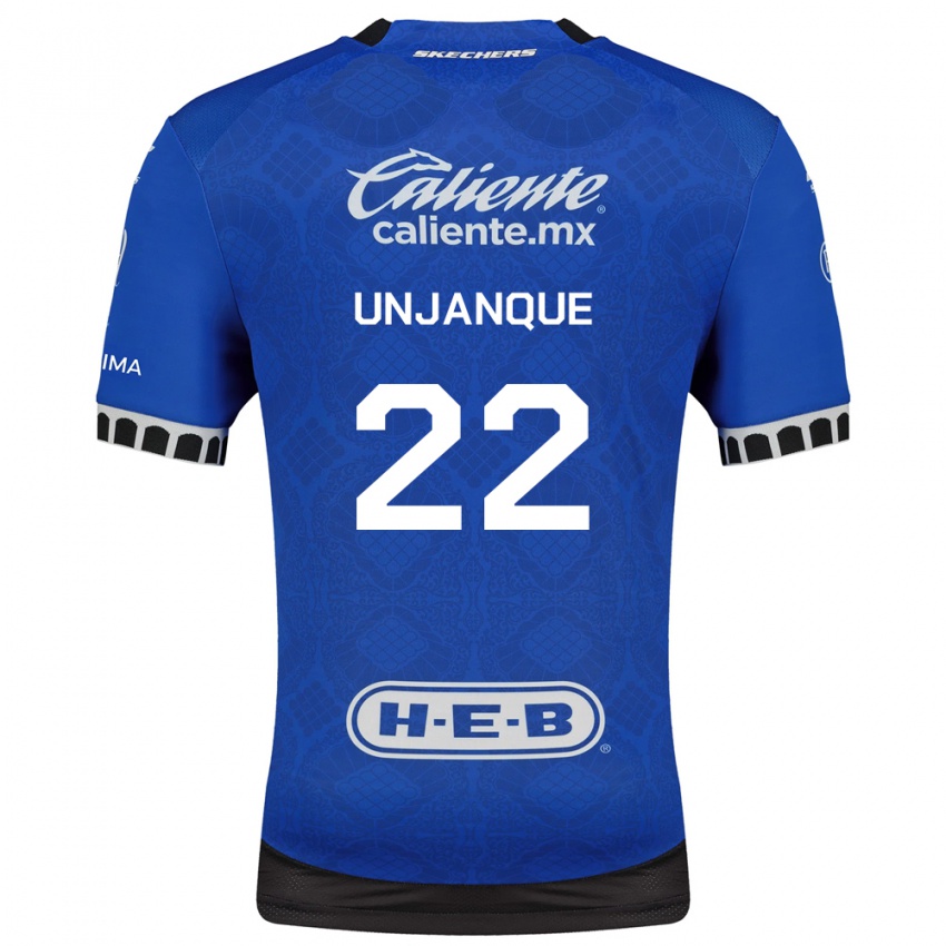 ילדים Jean Unjanque #22 כחול מלכותי לבן שחור הרחק ג'רזי 2026/27 חולצה קצרה