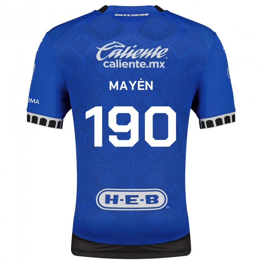 ילדים Eduardo Mayén #190 כחול מלכותי לבן שחור הרחק ג'רזי 2026/27 חולצה קצרה
