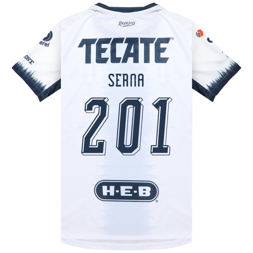ילדים Javier Serna #201 לבן כחול דיו אדום הרחק ג'רזי 2026/27 חולצה קצרה