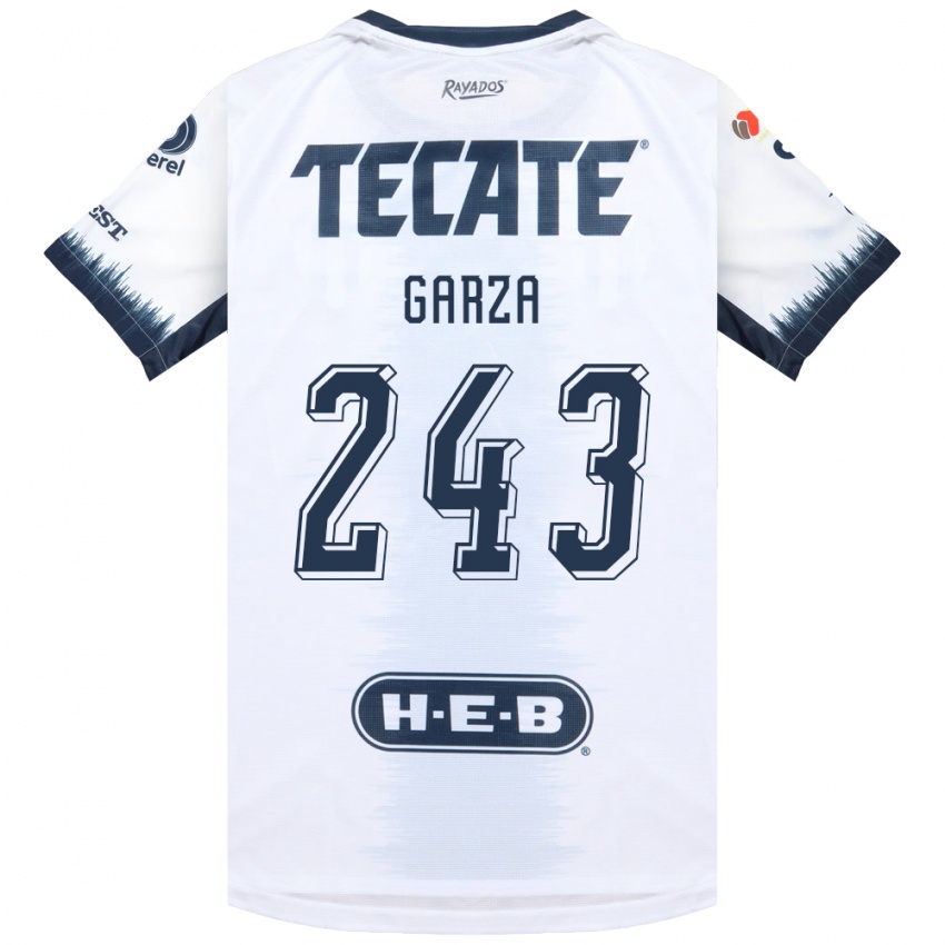 ילדים Juan Garza #243 לבן כחול דיו אדום הרחק ג'רזי 2026/27 חולצה קצרה