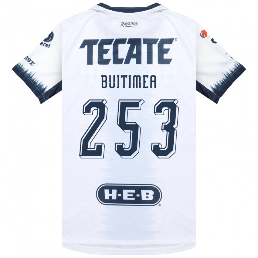 ילדים Miguel Buitimea #253 לבן כחול דיו אדום הרחק ג'רזי 2026/27 חולצה קצרה