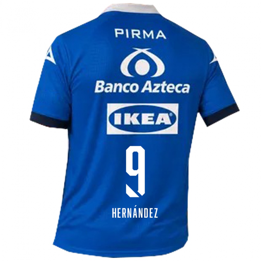 ילדים Luifer Hernández #9 כחול לבן הרחק ג'רזי 2026/27 חולצה קצרה