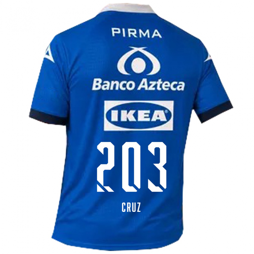 ילדים Luis Cruz #203 כחול לבן הרחק ג'רזי 2026/27 חולצה קצרה