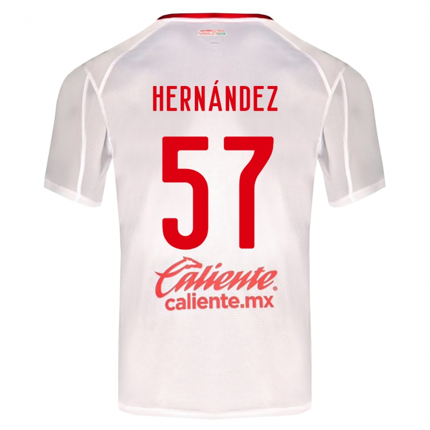 ילדים Jesús Hernández #57 לבן ירוק אדום הרחק ג'רזי 2026/27 חולצה קצרה