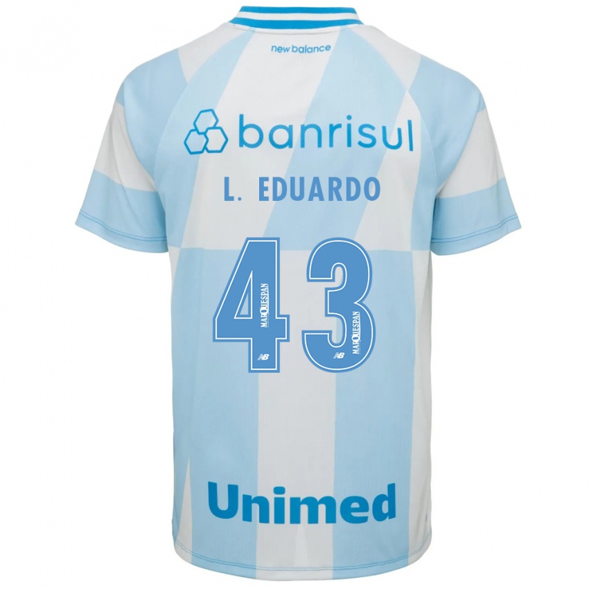 ילדים Luis Eduardo #43 כחול בהיר לבן הרחק ג'רזי 2026/27 חולצה קצרה