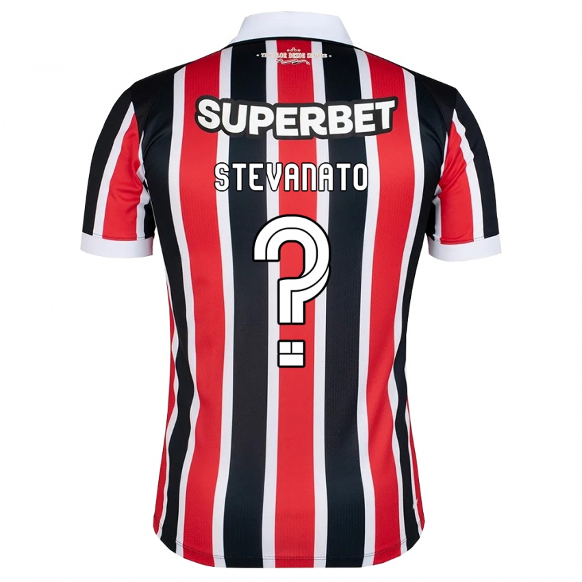 ילדים Stevanato #0 אדום לבן שחור הרחק ג'רזי 2026/27 חולצה קצרה