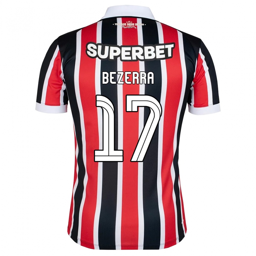 ילדים Pedro Bezerra #17 אדום לבן שחור הרחק ג'רזי 2026/27 חולצה קצרה