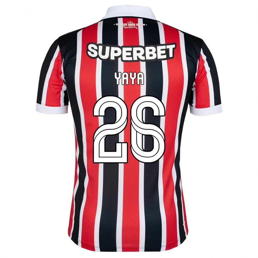 ילדים Yaya #26 אדום לבן שחור הרחק ג'רזי 2026/27 חולצה קצרה