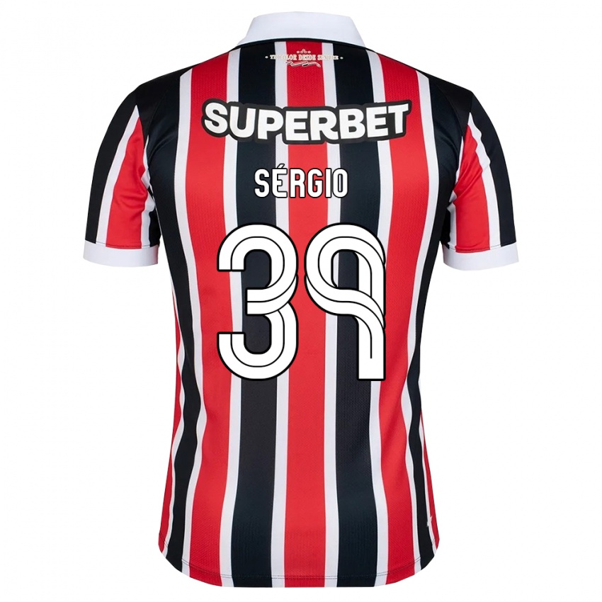 ילדים Paulo Sérgio #39 אדום לבן שחור הרחק ג'רזי 2026/27 חולצה קצרה