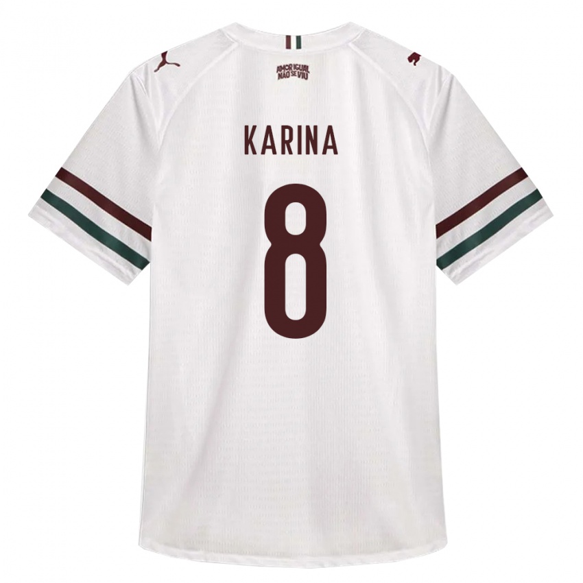 ילדים Karina #8 לבן ירוק בורדו הרחק ג'רזי 2026/27 חולצה קצרה