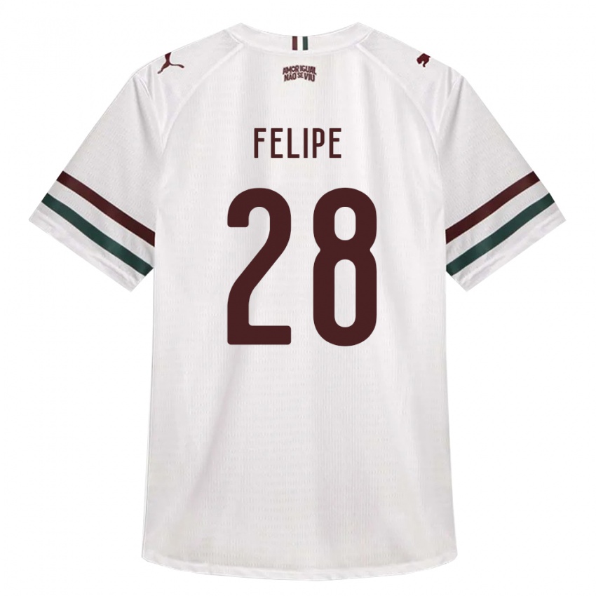 ילדים Riquelme Felipe #28 לבן ירוק בורדו הרחק ג'רזי 2026/27 חולצה קצרה